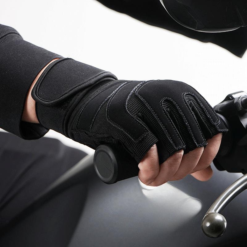 Фитнес-перчатки с половиной пальцев для занятий спортом на открытом воздухе, тренировок в зале, подтягиваний, работы с гантелями и поднятия тяжестей, с удлиненной защитой запястья