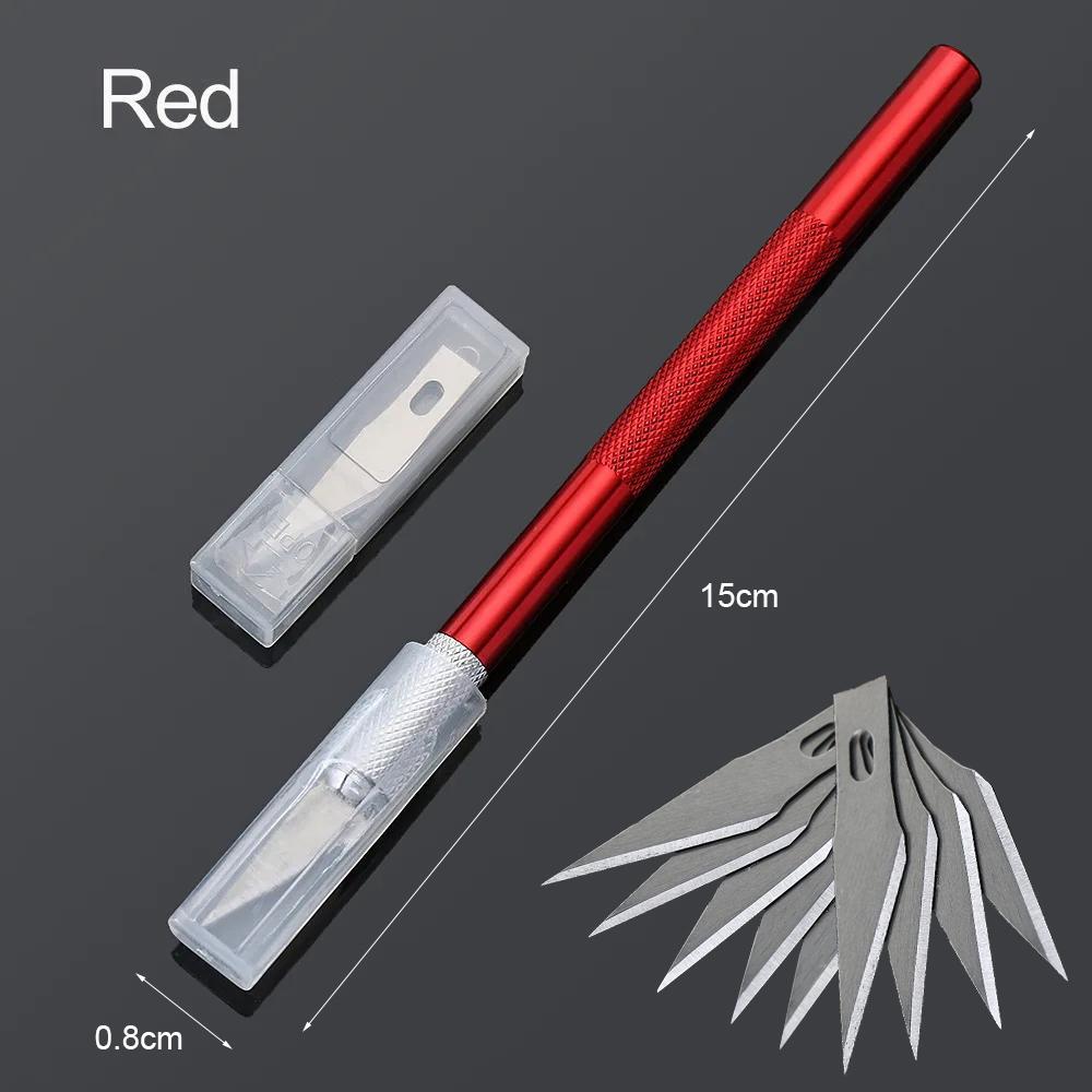 WIKHOSTAR Нож для резьбы по тесту, нескользящая ручка с лезвием 10 шт., скальпель, гравировальный резак, нож для резьбы по скульптуре, кондитерская выпечка