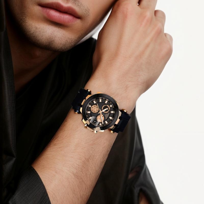 Tissot Коллекция Race Кварцевый механизм Водонепроницаемость 100 м Мужские часы Часы 43 мм Черный циферблат T115.417.37.051.00
