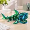 Educational Marine Biology Gift 3D Printed Articulated Skeleton Shark Figurine, Pearlescent Flexible Joint Unique Collectible Figurine Bone