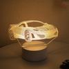 3D монохромный теплый свет спортивный автомобиль акриловый маленький ночник домашний декор ночник подходит для спален, кабинетов