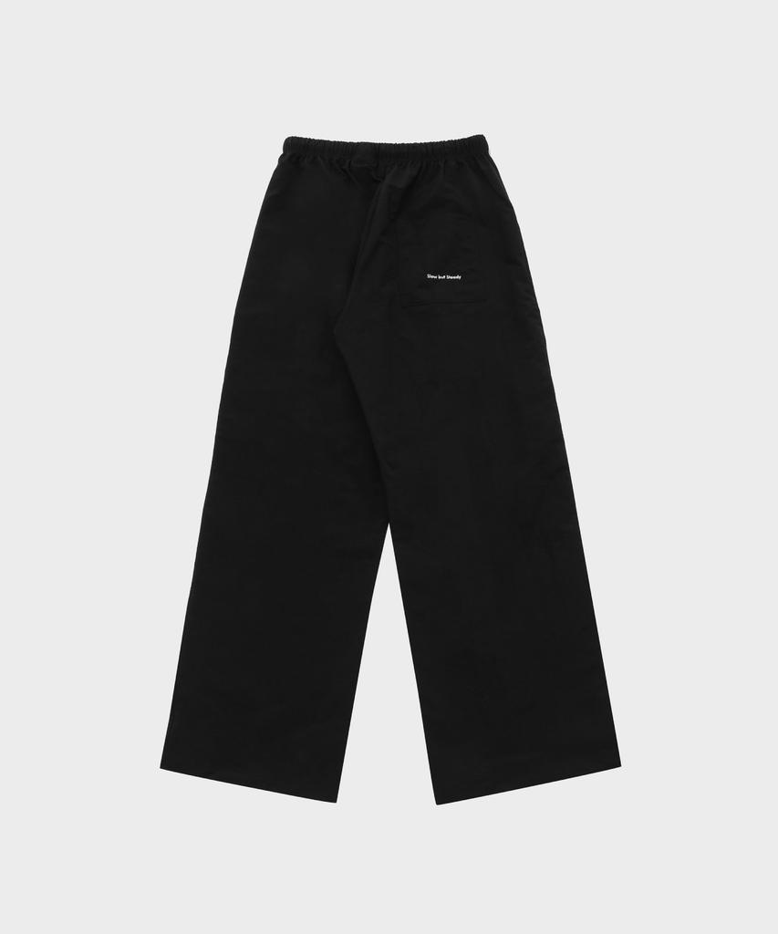 SLOW RECORD HOUSE Side Track Nylon Pants_Black