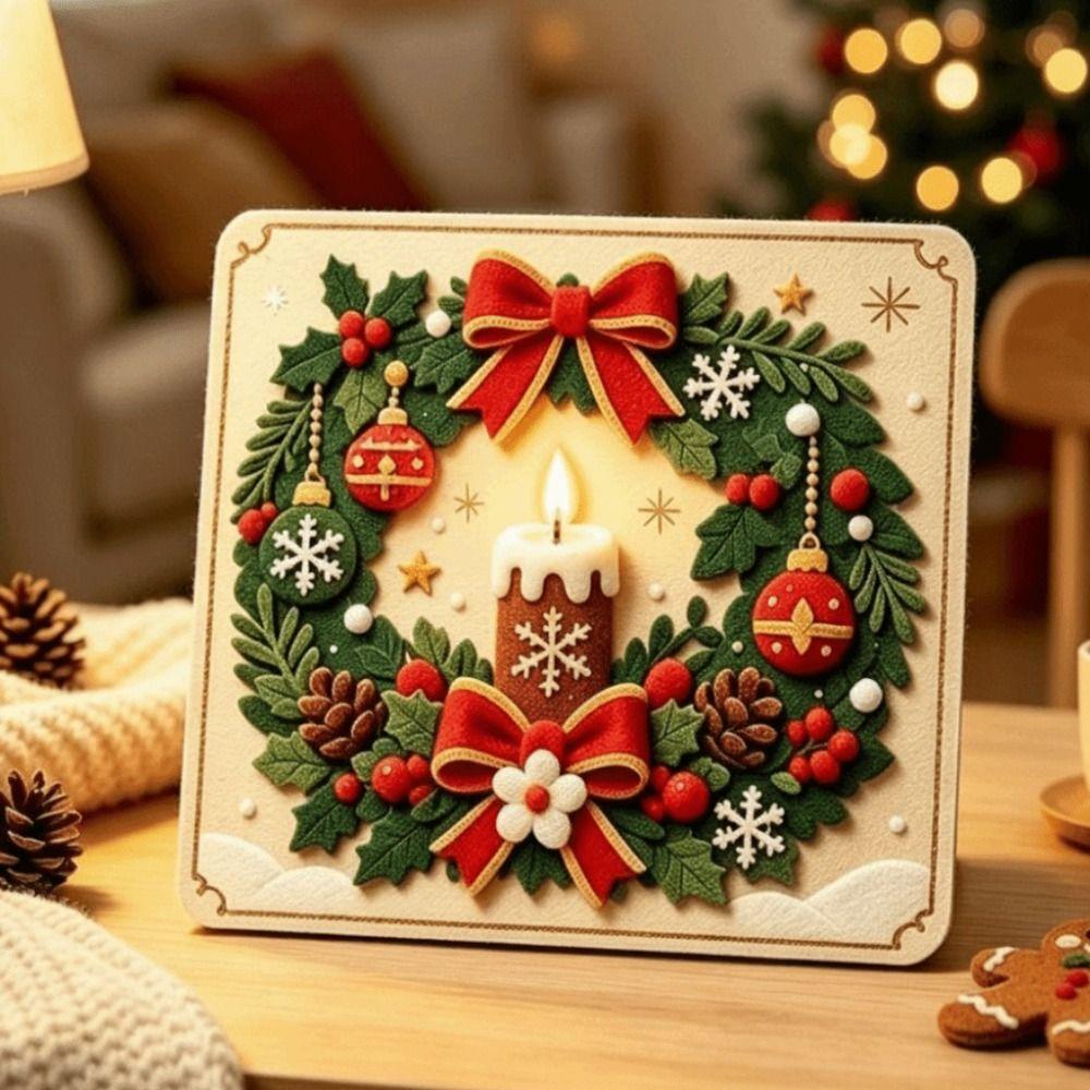 Hook and Loop Christmas Felt Art Kit DIY Magic Felt Board Art Set Christmas Craft Kit Home Decor