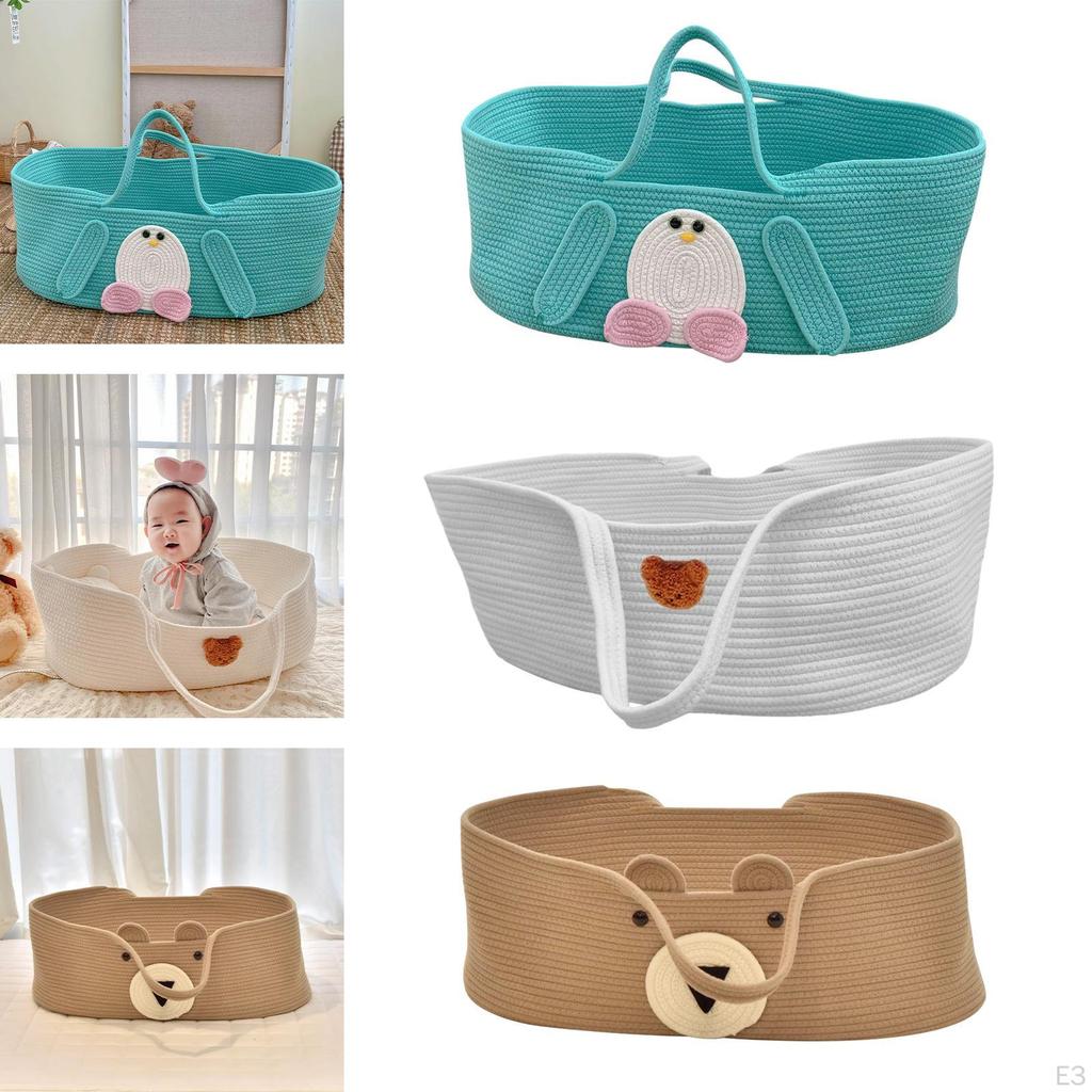 Корзина для пеленания младенцев легкая Moses для новорожденных Nursery Travel Blue