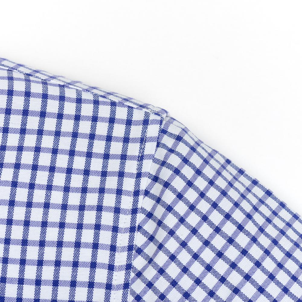 Мужская рубашка Оксфорд с длинным рукавом в полоску и клетку — дышащая, высшего качества, застегивается на пуговицы — идеально подходит для деловых и официальных мероприятий