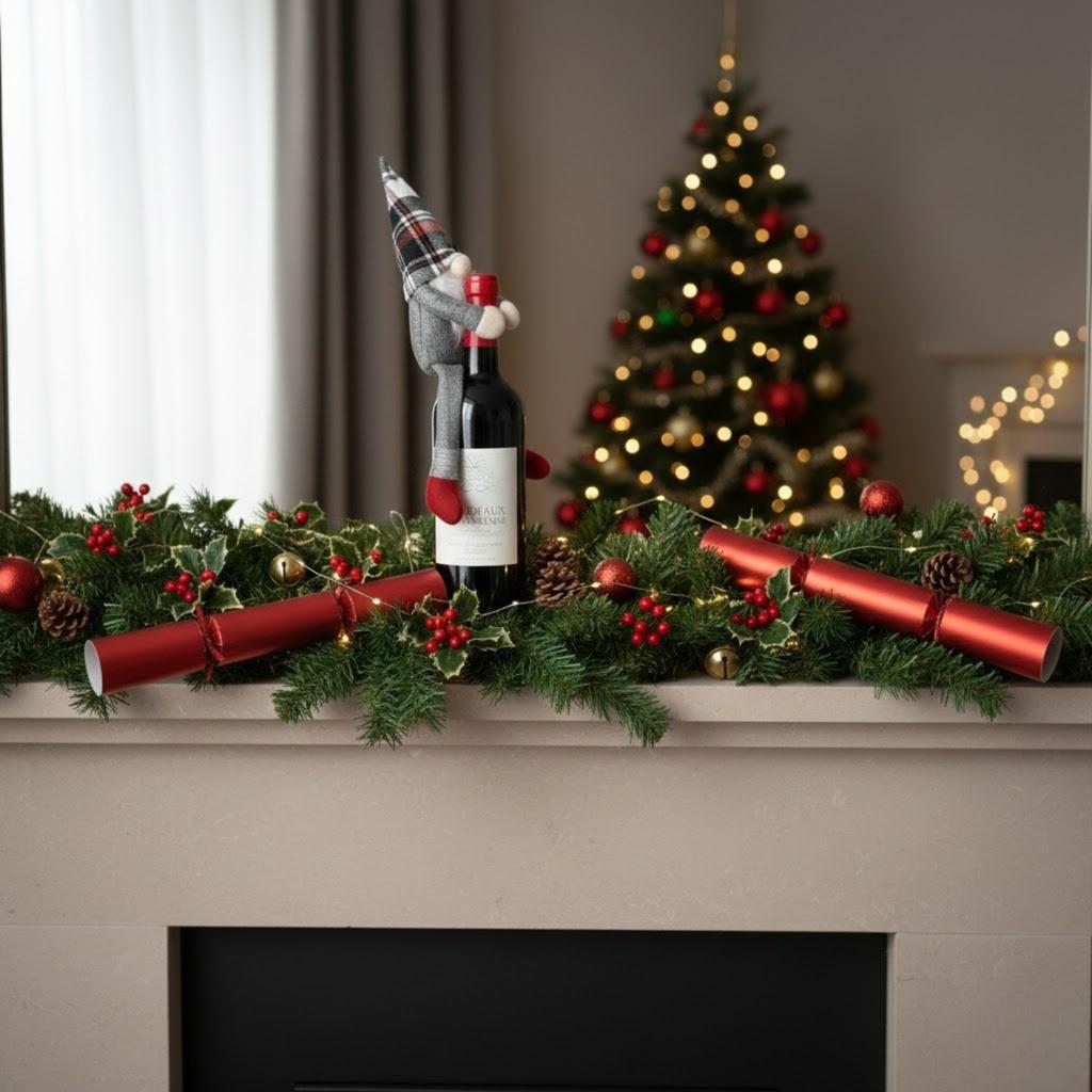 Bottle case decoration Christmas gnome gift idea Santa Claus dwarf