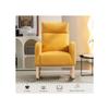 Fauteuil À Bascule Moderne Du Milieu Du Siècle, Tissu Ours En Peluche, Assise Rembourrée, Jaune
