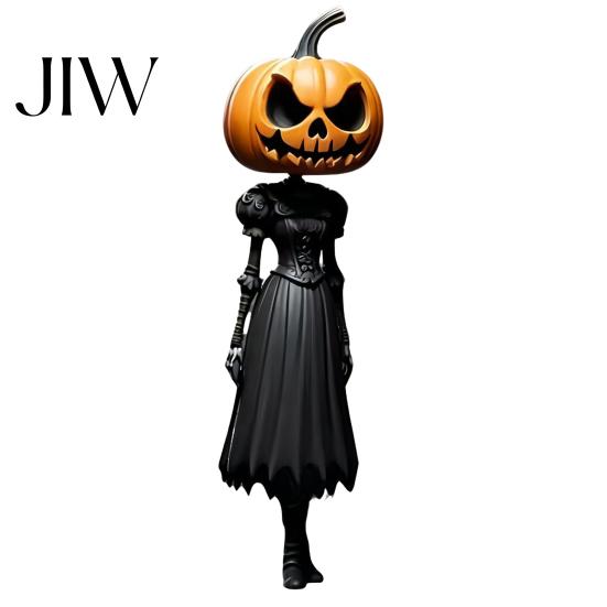 Autumn Home Ornament Pumpkin Witch Figurine, Spooky Halloween Statue with Lantern, Figurine Vintage Gothic Resin for Tabletop Mantel Shelf Decor