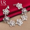 925 Sterling Silver Seven Flower Bracelet Fashion Jewelry
