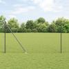 VidaXL Euro Fence with 7 Pointed Posts 1.6x10 M Galvanized Steel Grey 3350649