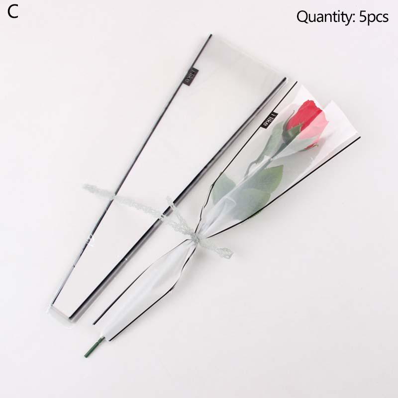 5 шт. Упаковка для цветов, пластиковая упаковка для букетов, подарков, водонепроницаемая, треугольная, одинарная