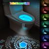 USB Chargeable Toilet Light with Star Projector Toilet Seat Night Light Smart Motion Sensor 16 Colors Toilet Bowl Seat LED Night Light