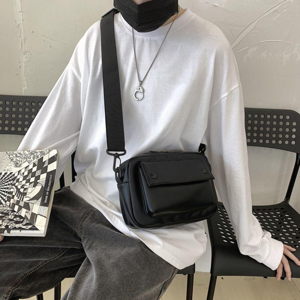 Повседневная PU сумка кроссбоди большой вместимости, спортивная наплечная сумка, простая квадратная сумка-мессенджер, унисекс