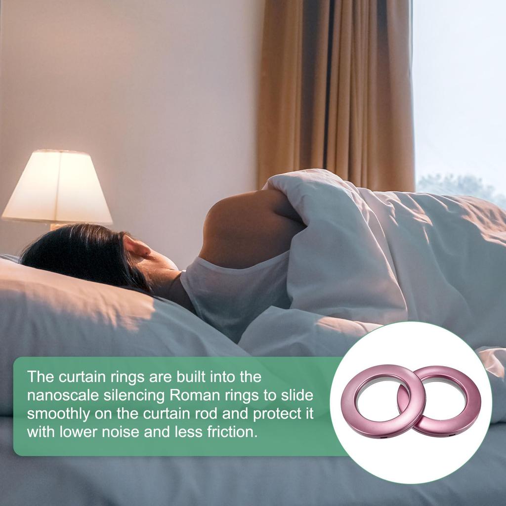 METERXITY Пластиковые кольца для штор с внутренним диаметром, зажимы для штор, люверсы, нано-тихие римские кольца для дома, шторные люверсы, упаковка 25 штук, люверсы, 1-9/16"