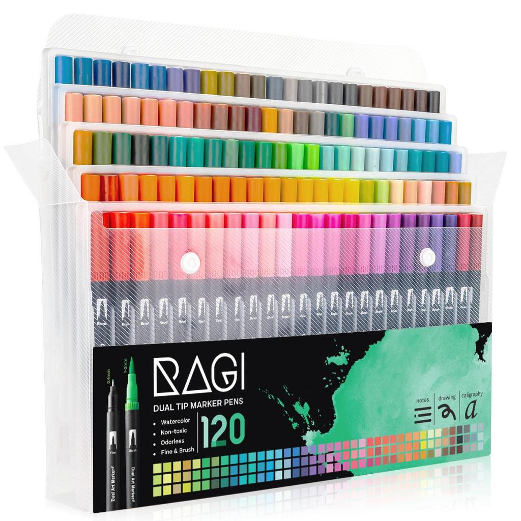 Watercolor Markers Double-Sided Markers 120 Colors RAGI