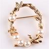 Vintage Hollow Lovely Simple Fashion Alloy Tree Branch Bird Pearl Brooch Leaf Ancient Rattan Pearl Brooch