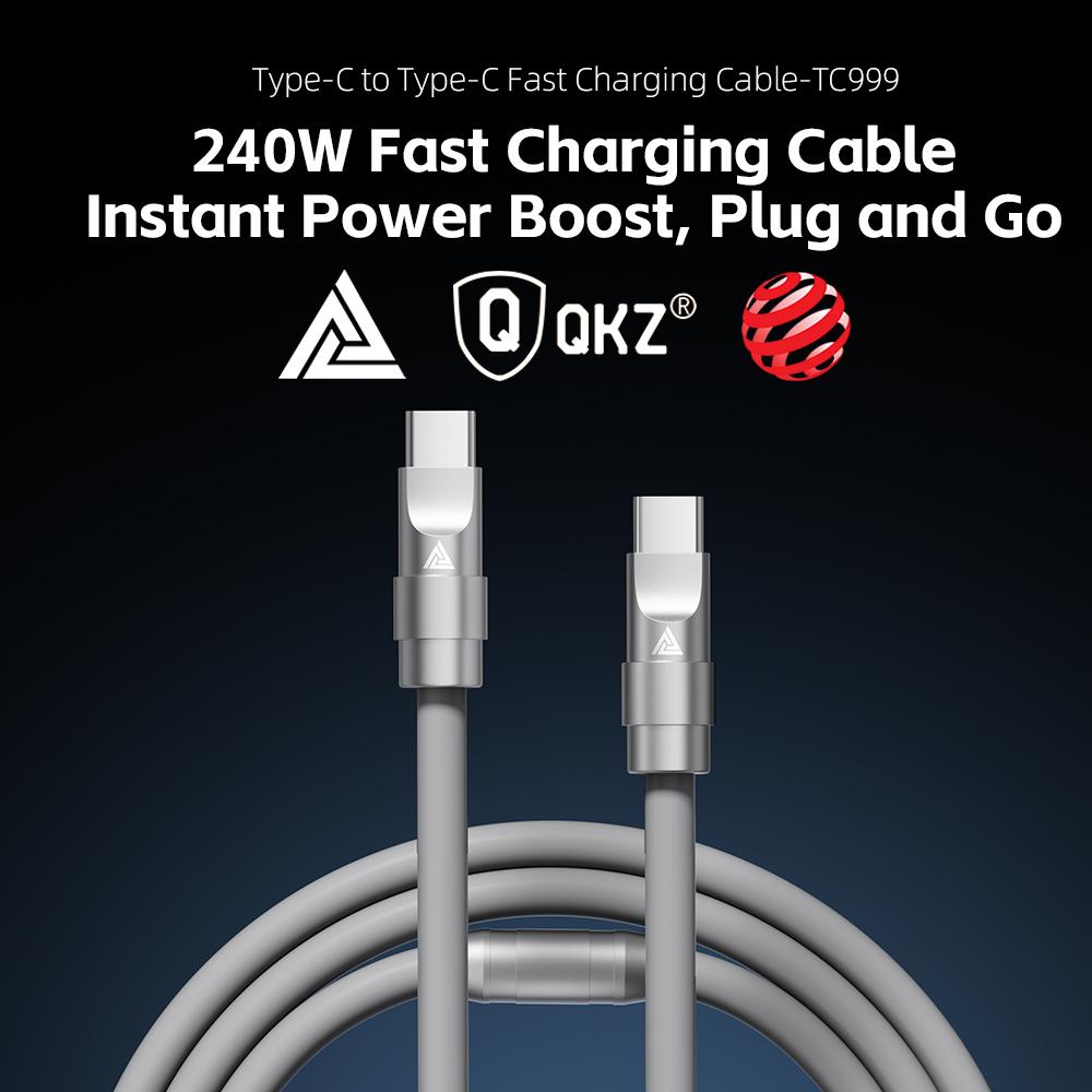 QKZ Кабель Type C 240 Вт Super Fast Charging PD 240 Вт Flash Charging QKZ TC999 USBC Кабель