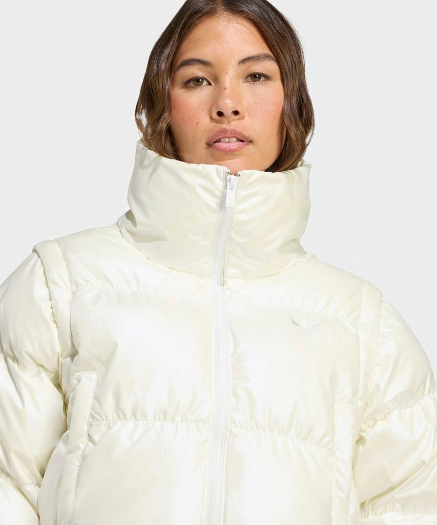 ADIDAS Glossy Two-In-One Crop Puffer - White / Jx2990