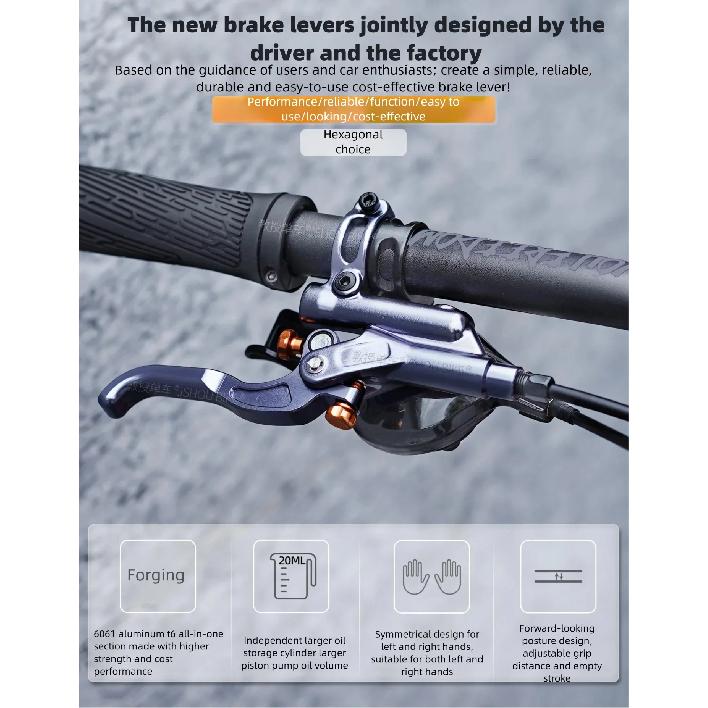 FROG WAKE FW900 Гидравлический дисковый тормоз для MTB, 4 поршня, 950/1650 мм, передний и задний, подходит для shimano surron MAGURA, Комплект тормозов для велосипеда