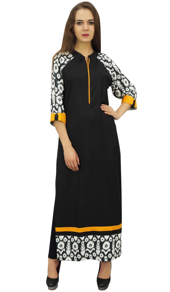 Bimba Women Rayon Custom Long Black Kurta Designer Straight Kurti- 10