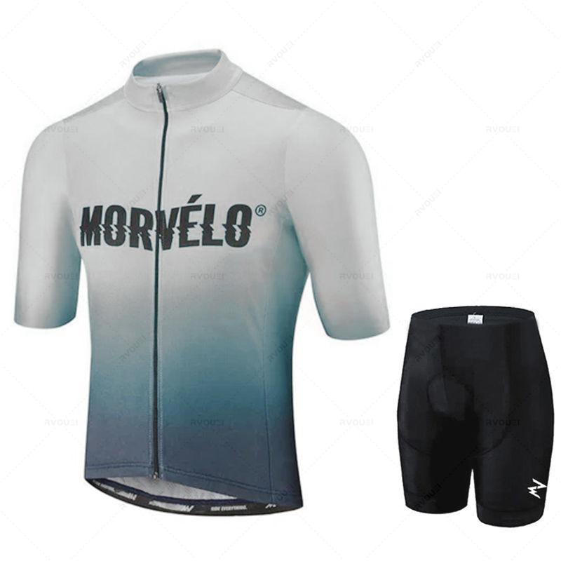 Morvelo-Комплект Велосипедной Джерси, Дышащая Одежда, Одежда для МТБ, Велосипедные Комбинезоны, Спортивная Одежда для Велосипедных Гонк, Лето