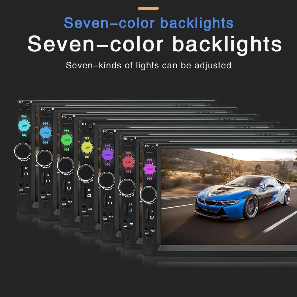 2 Din 7 Inch HD Car MP5 Radio Video Player Support Android Auto Mirror Link Bluetooth Autoradio FM AUX USB DVR Touch Screen