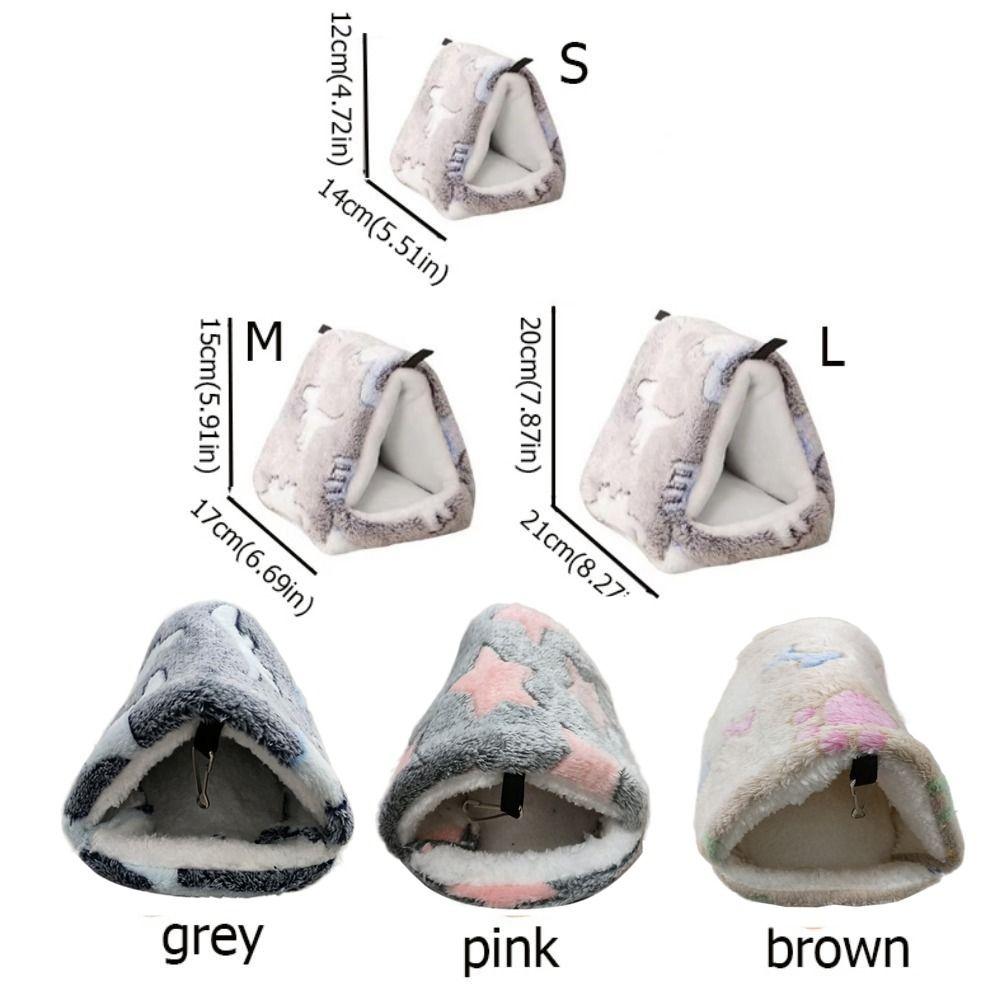 Утолщенная кровать для клетки хомяка Полузакрытое подвесное гнездо для хомяка Плюшевый гамак для хомяка Зима