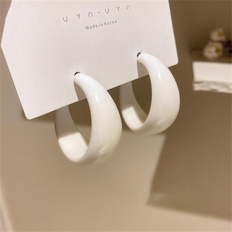 Модные акриловые серьги-кольца для женщин, С-образная серьга, большая круглая, простая, эффектная серьга, дикие украшения MIT