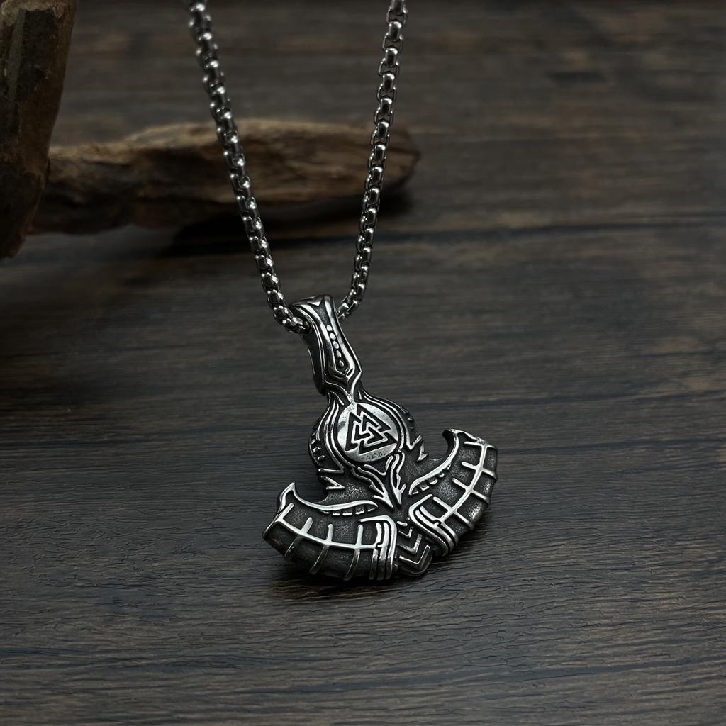 OPK Мужское ожерелье с подвеской из титановой стали Tomahawk