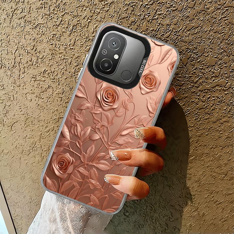 Beautiful Rose Gold Art Shockproof Phone Case for Xiaomi Poco X7 X6 X5 X3 Pro F7 Ultra M8 Redmi 15C 15 14C 13C 12C 10C 13 12 10