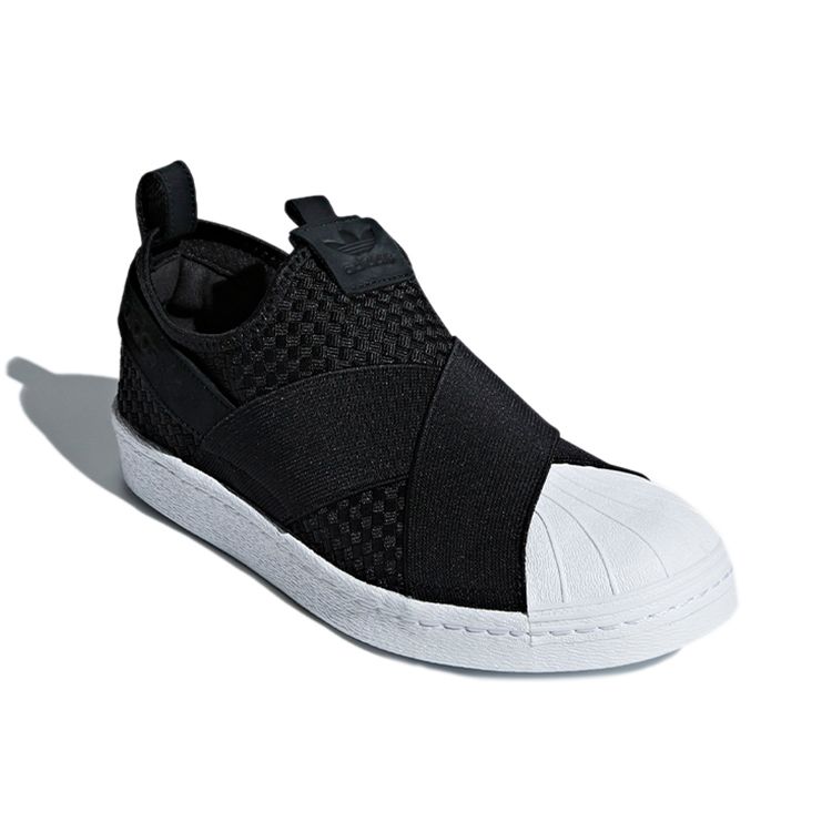 adidas Оригинальные Superstar Slip-On Легкие Дышащие Низкие Кеды для Скейтбординга Унисекс Кроссовки Черные CQ2487