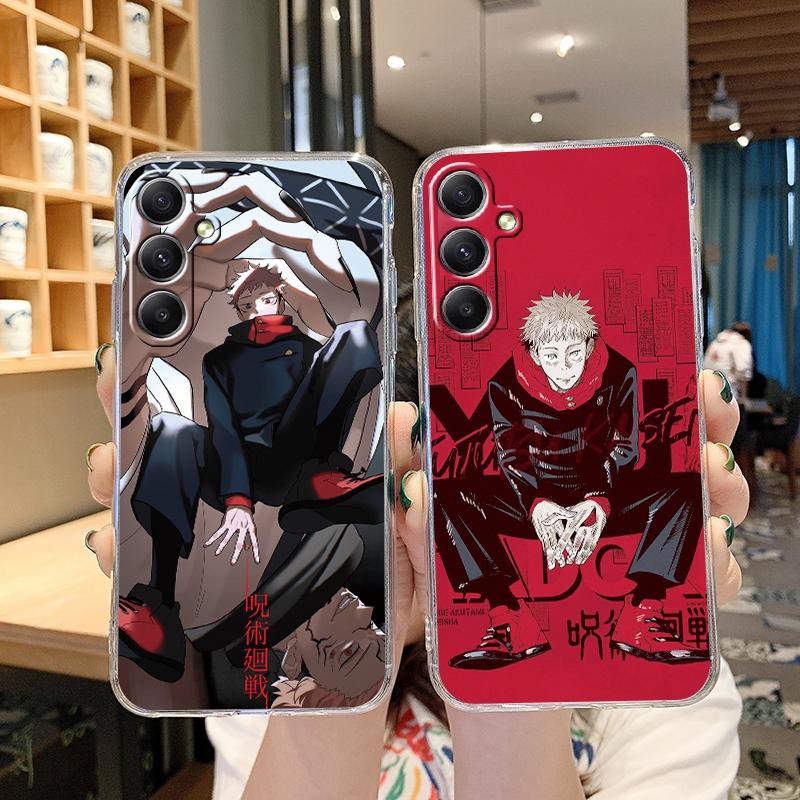 Мягкий прозрачный силиконовый чехол с рисунком аниме для Samsung A55 M35 S24 Xiaomi Redmi Note 13 Poco C65 iPhone Camera Противоударный защитный чехол