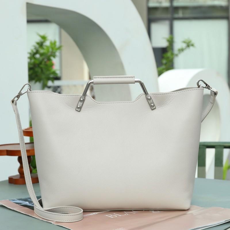 Fashionable High-End Leather Tote Bag Women Large Capacity Natural Handbag Commuting Leisure Crossbody