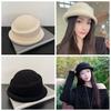 Versatile British Top Hat Beret Woolen Formal Hat Princess Hat Woolen Rolled Edge Cap  Fashion Show