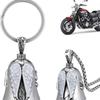 Vintage Zinc Alloy Angel Wings Bell Keychain for Bikers