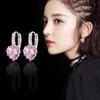 Серьги из серебра 925 пробы в форме сердца с ультра вспышкой и цирконием, женский стиль, темперамент, подарок на день рождения, вечеринку, Рождество, ювелирные изделия
