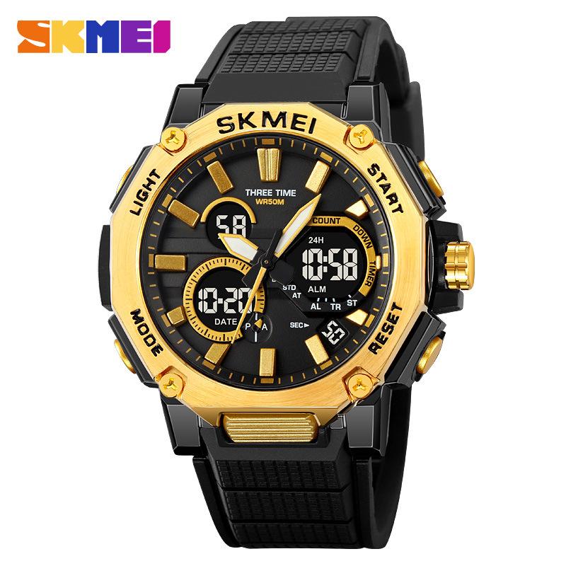 Moment Beauty Горячая Распродажа Электронные Часы Двойной Дисплей Механизм 3 Времени Многофункциональные Студенческие Водонепроницаемые Спортивные Электронные Часы