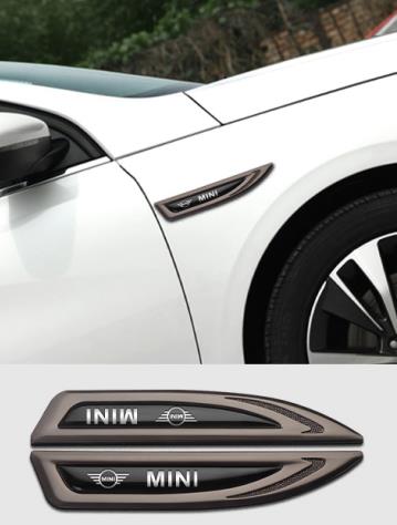 HQCHS1 2Pcs For MINI Cooper JCW WORKS R55 R56 F55 F56 R57 R58 R59 Car Styling Door Side Fender Metal Badge Stickers Auto Accessories