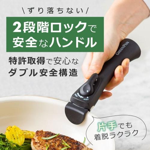 GREENPAN Click Chef Frying Pan (Old Handle Type), 5-Piece Set, Cream White, CC007539-004