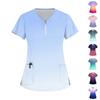 Women's Zip Collar Fashion Casual Gradient Prints Tops Dry-nurse Top
