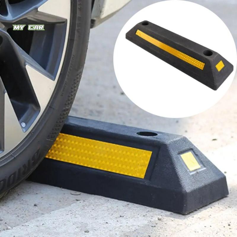 Heavy Duty Parking Stopper Rubber-Plastic Rubber Vehicle Floor Stopper Limit Stop Safety Stopper Auto Wheel Guide Block Driveway