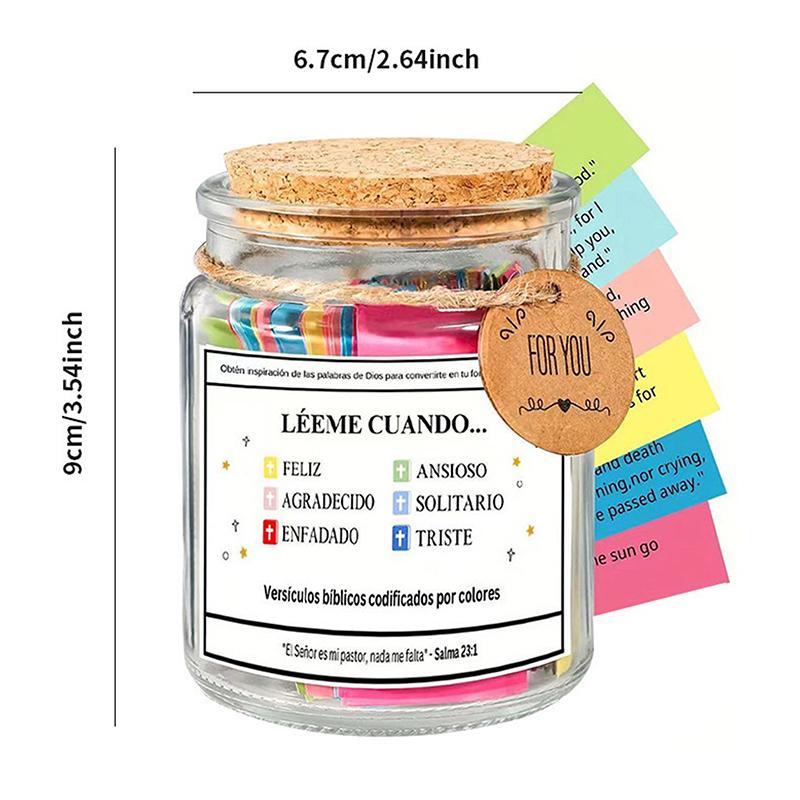 Банка со стихами из Библии Молитва из Священного Писания на испанском языке Надежда Украшение банки со стихами из Библии Позитивное мышление Эмоциональная поддержка Молитва из Священного Писания