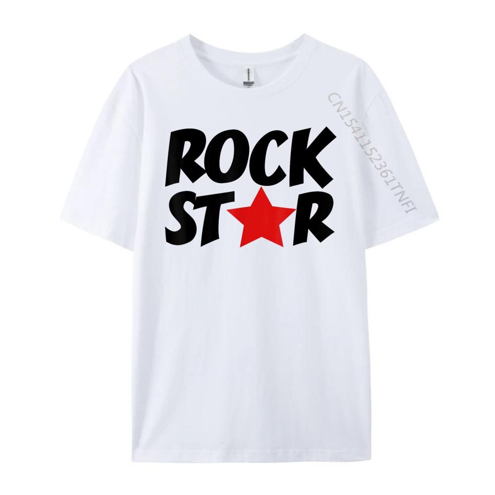 Уличная футболка Rock Star Высококачественная мужская футболка Футболки Графические футболки 100% хлопок Новогодние топы и футболки Свободный - M...