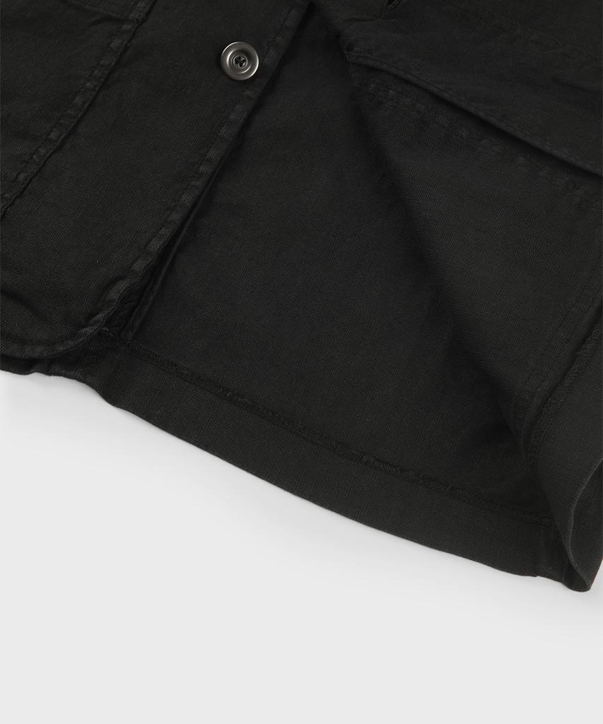 Panicale Black Cotton Linen Jacket