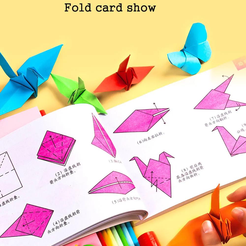 100 шт., бумага для оригами ручной работы для детей, 10 цветов, складная бумага, двухсторонняя бумага для скрапбукинга, многоцветная квадратная бумага