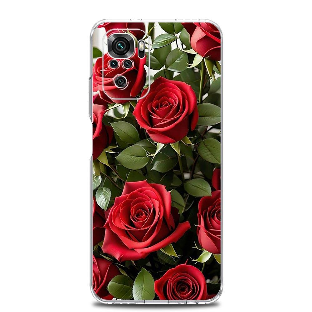 Красивый чехол для телефона с цветами красной розы для Xiaomi Redmi Note 15 14 13 12 4G 10 11 Pro Plus 5G 14C 13C 12C 10C