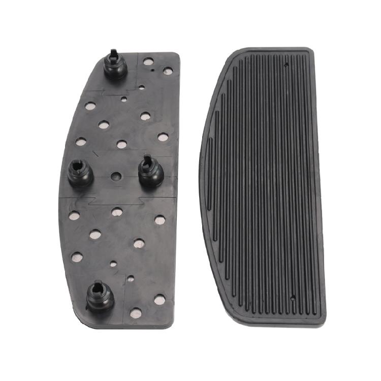 Hard Rubber Motorcycle Floorboard Insert Pair, Ribbed Front Replacement Pads, D-Shape Black Set, Left Right Pads, 30cm/11.8inch x 10.5cm/4.1inch