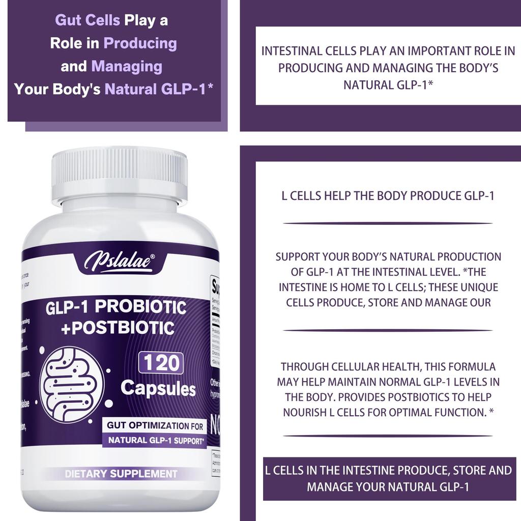 Probiotic & Postbiotic Blend for Natural GLP-1 Support —Supports long-term metabolic health at the gut level