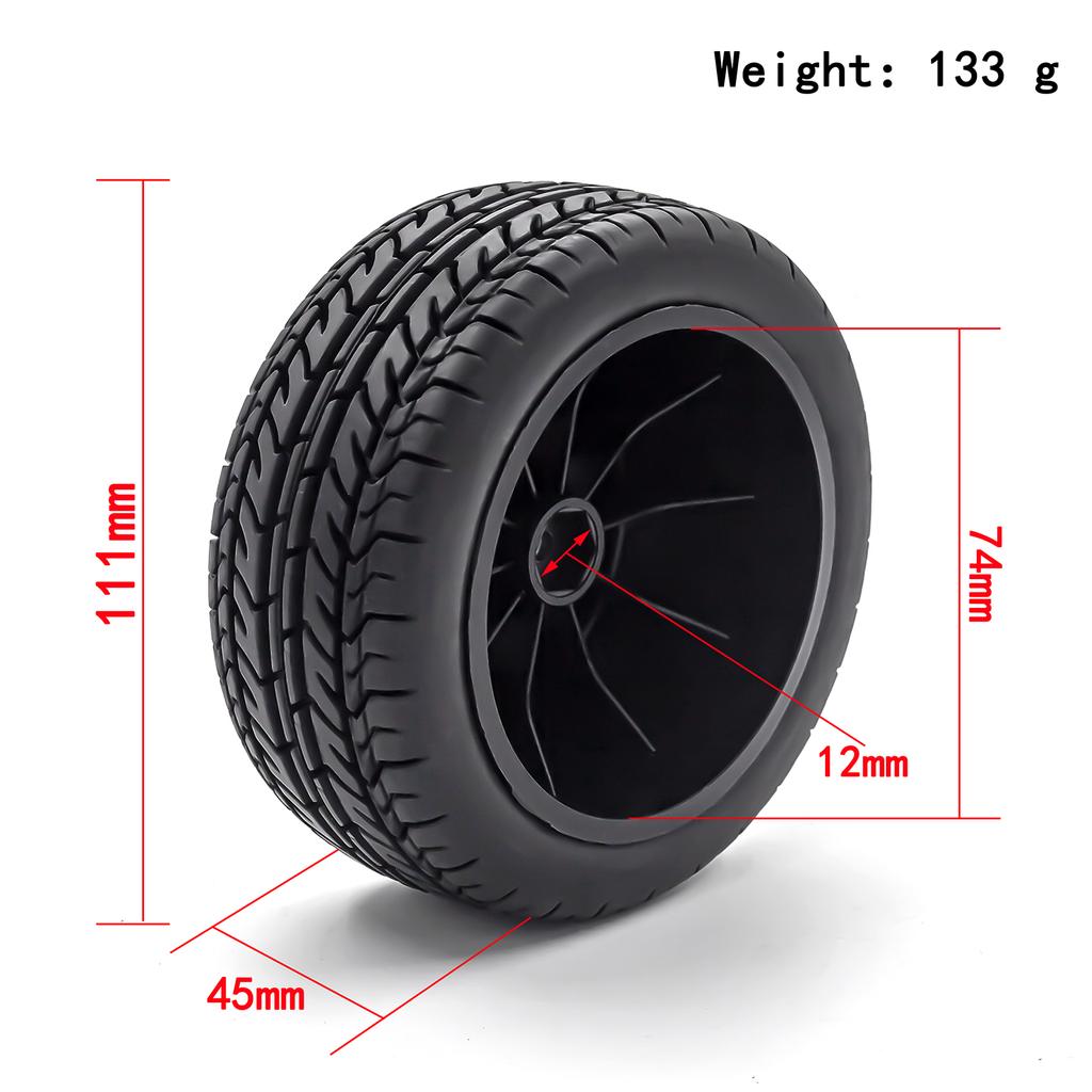 RC Crawler Rubber Tires RC Car Tires 4pcs 12mm Hex Replacement for 1/10 Traxxas Slash RC Short