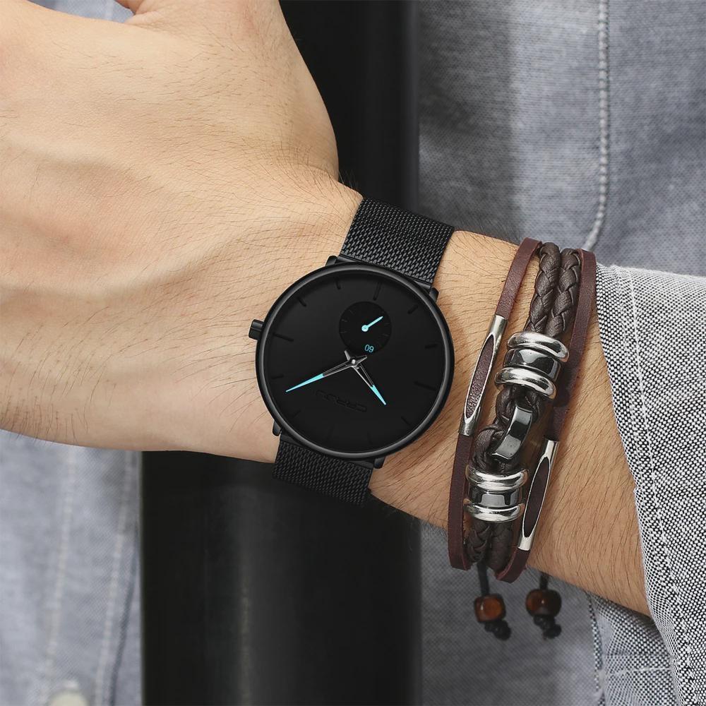 Men's Casual Sports Waterproof Watches Luxury Analog Quartz Wrist Watch for Men Stainless Steel Watches